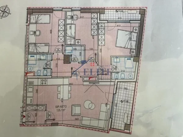 Tirane, shitet apartament 3+1+Ballkon Kati 2, 141 m² 212.000 € (Orbital Apartments)