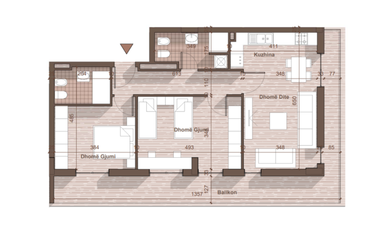 Tirane, shitet apartament 2+1+Ballkon Kati 8, 128 m² 118.000 € (UNIVERS CITY)