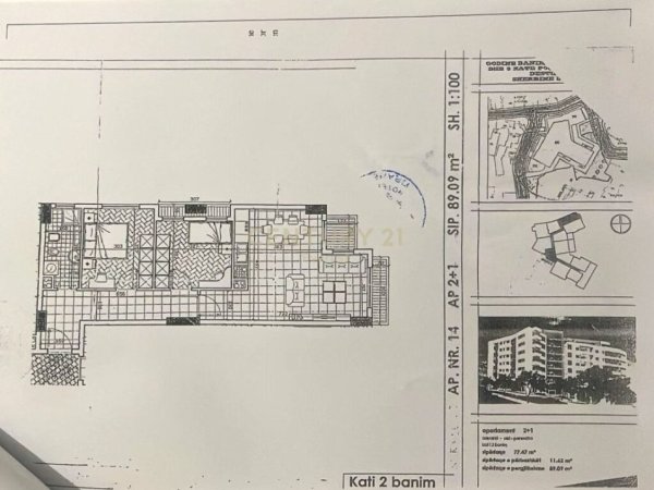 Tirane, shitet apartament 2+1 Kati 2, 89 m² 140.000 € (brryli)