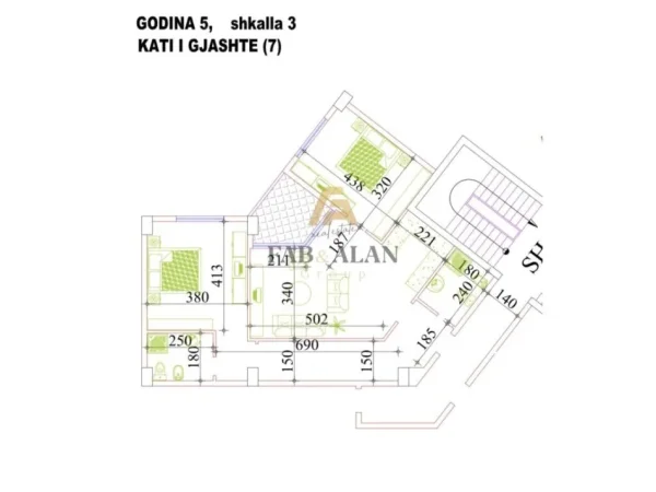 Tirane, shitet apartament 2+1+2 Kati 6, 104 m² 130.000 € (Fratari, Astir)