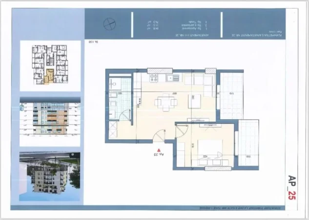 Durres, shitet apartament 1+1+Ballkon Kati 3, 76 m² (GOLEM DURRES!)