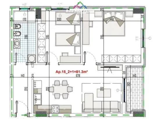 Tirane, shes apartament 1+1+Ballkon Kati 4, 70 m² 66.300 € (PASKUQAN)