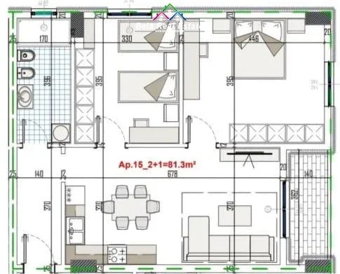 Tirane, shes apartament 2+1 Kati 4, 94 m² 94500 € (PASKUQAN)