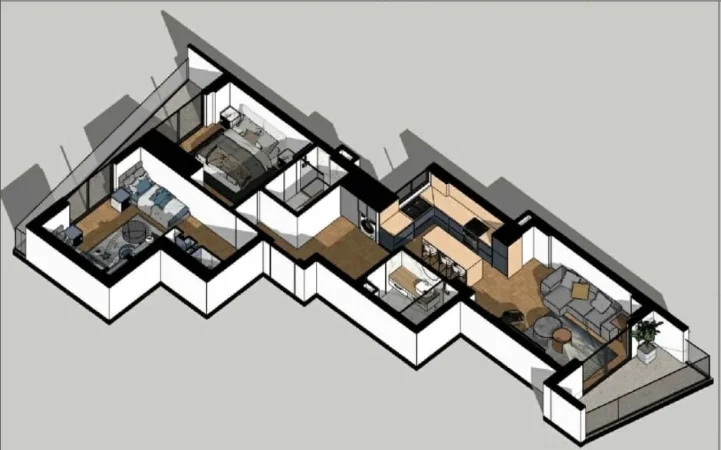 Sarande, shitet apartament 2+1+Aneks+Ballkon Kati 4, 103 m² 160.000 € (Rruga Skenderbeu)