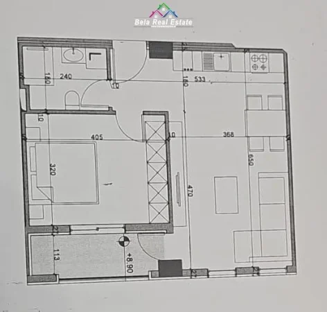Tirane, shes apartament 1+1+Ballkon Kati 2, 67 m² 145.000 € (stacioni i trenit)