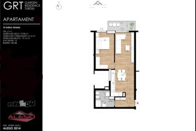Tirane, shes apartament 1+1 Kati 10, 79 m² 87.000 Euro (fusha e aviacionit)
