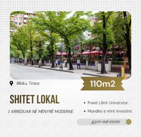 Tirane, shitet lokal Kati 0, 110 m² 1.200.000 Euro (Bllok)