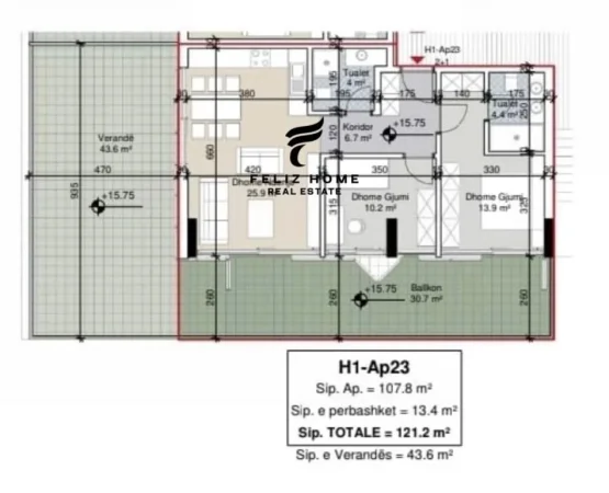 Durres, shitet apartament+verande | Penthouse 2+1+Ballkon Kati 5, 121 m² 505.000 € (PORTO LALZI)