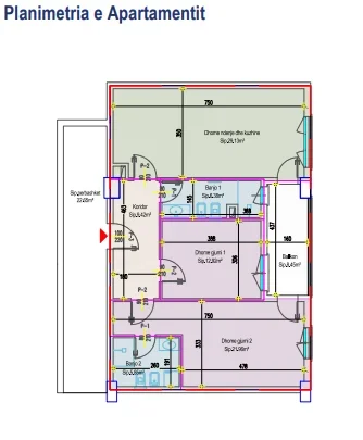 Tirane, shitet apartament 2+1 Kati 6, 117 m² 204.330 € (Rruga Ndre Mjeda)