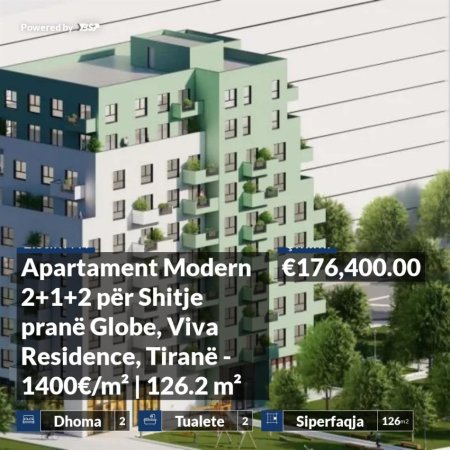 Tirane, shitet apartament 2+1+Ballkon Kati 3, 126 m² 176.400 € 