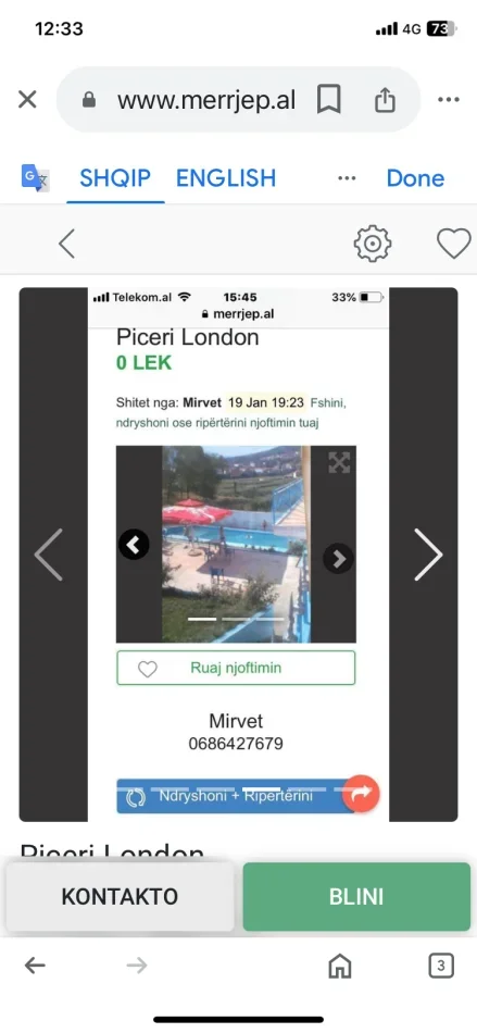 Shitet LOKALI LONDON NE HYRJE TE DOBROVES  -PISHINE 3- DYLIM TOKE 2-SHTEPI ME HYPOTEKE