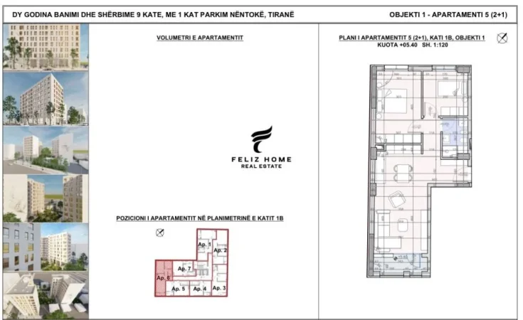 Tirane, shitet apartament 2+1 Kati 3, 90 m² 118.000 € (ASTIR)