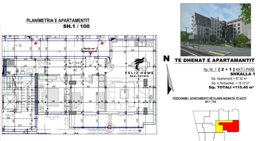 Tirane, shitet apartament 2+1 Kati 1, 115 m² 162.000 € (ASTIR)