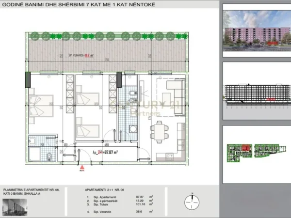 Tirane, shitet 2+1 , 99.273 € (Paskuqan Tirana, Albania)