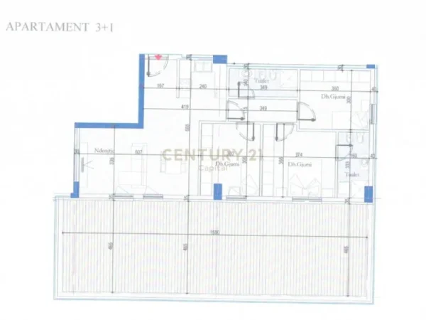 Tirane, shes apartament 3+1+Aneks+Ballkon Kati 6, 198 m² 205.000 € ('Tirana Entry 2')