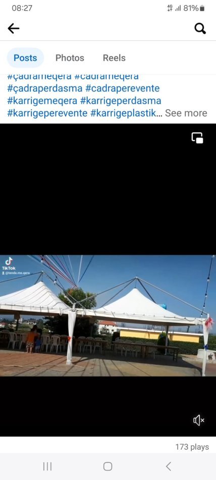 Sherbime me cadra/tenda, tavolina, karrige me qera