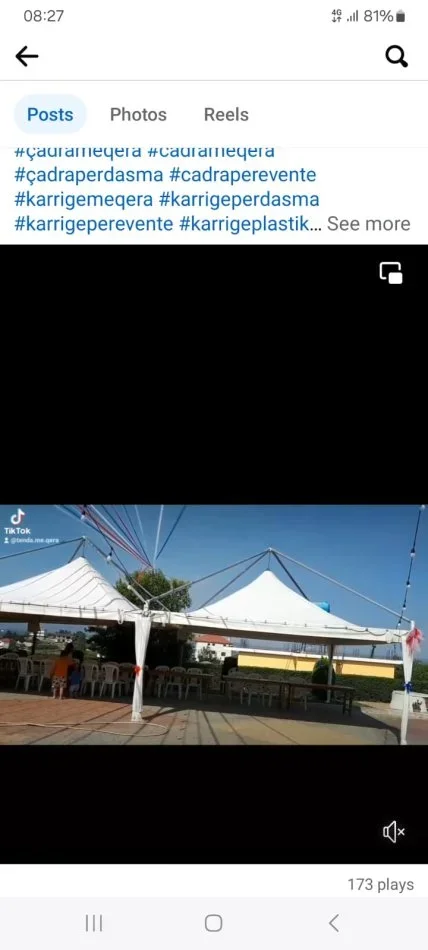 Sherbime me cadra/tenda, tavolina, karrige me qera