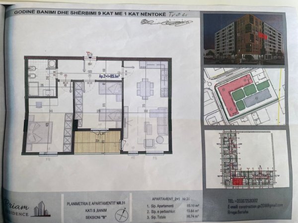 Tirane, shitet apartament 2+1 , 