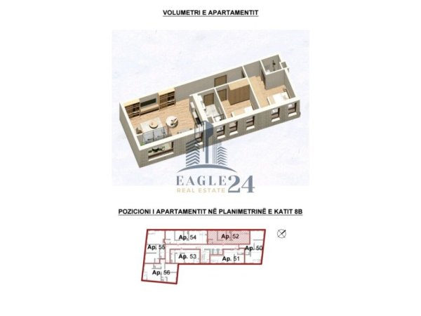 Tirane, shitet apartament 2+1 Kati 8, 90 m² 135.000 € (ASTIR)