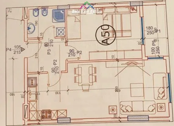 Tirane, shes apartament 1+1+Ballkon Kati 5, 78 m² 84.300 € (paskuqan)