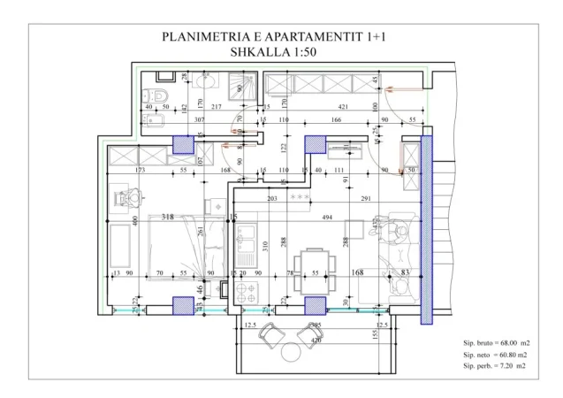 Tirane, shitet apartament 1+1+Aneks+Ballkon Kati 5, 68 m² 121.000 € (don bosko)