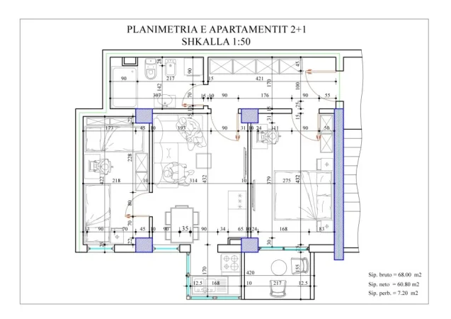 Tirane, shitet apartament 1+1+Aneks+Ballkon Kati 5, 68 m² 121.000 € (don bosko)
