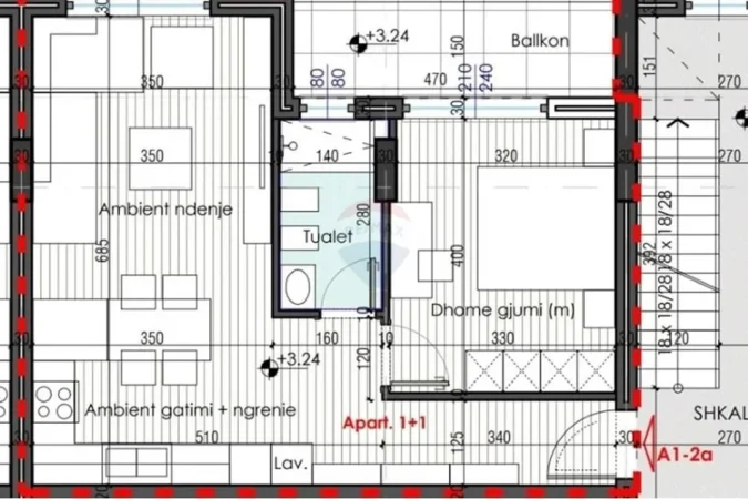 Tirane, shitet apartament 1+1 Kati 1, 73 m² 108.900 € (Farke e Vogel, Sauk)