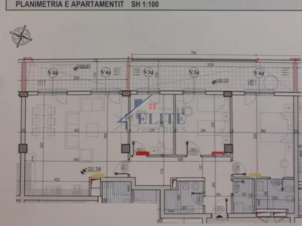 Tirane, shitet apartament 3+1+Ballkon Kati 6, 130 m² 198.706 € (Orbital Apartments)