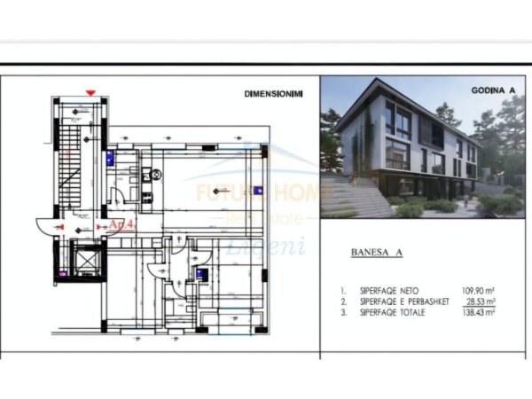 Tirane, shitet apartament 1+1 Kati 1, 138 m² 332.232 € (Prane Sanatoriumit)