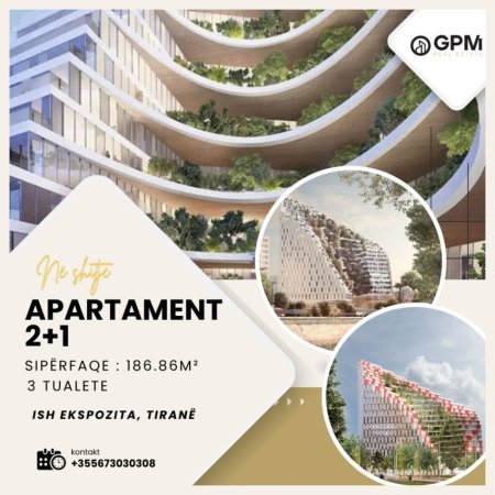 Tirane, shitet apartament 2+1 Kati 10, 187 m² (Ish Ekspozita)