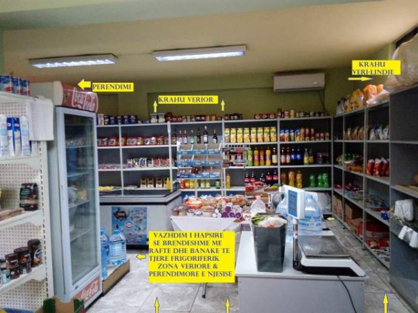 Tirane, Shitet Ambjent biznesi/Market,kati 1,sip.62m²,2'200 euro/m², diskutueshëm, pallat ri 10-kate-Rr,Vllazën Huta & R.Bodinaku, segmenti nga Rr.H.T