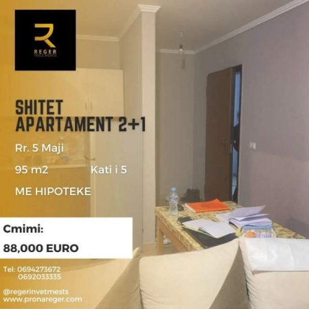 Tirane, shitet apartament 2+1 Kati 5, 95 m² 88.000 Euro (Rr. 5 Maji)