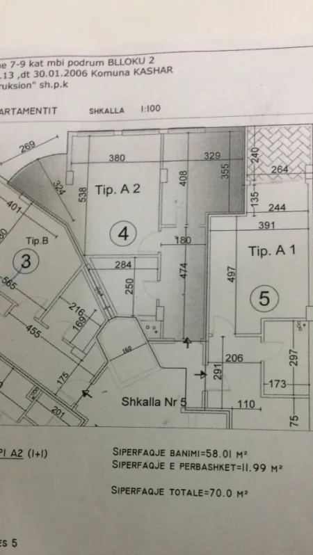 Tirane, shes apartament 1+1 Kati 2, 58 m² 91 000 € (Yzberisht)