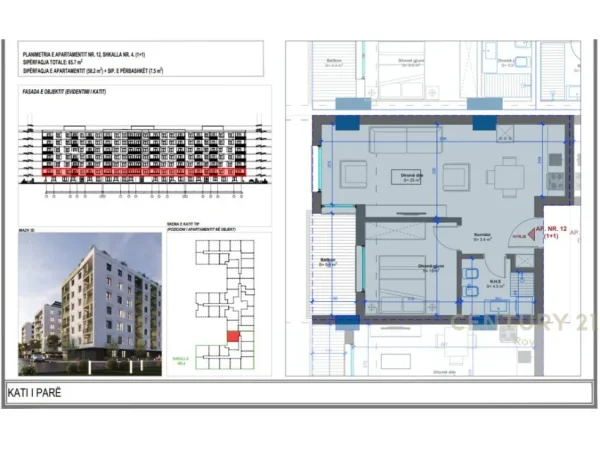 Golem, shitet apartament 1+1 Kati 1, 66 m² 72.300 € (golem)