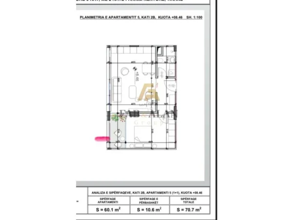 Tirane, shitet apartament 1+1 Kati 2, 71 m² 113.200 € (Siri Kodra, prane Bulevardit te Ri)