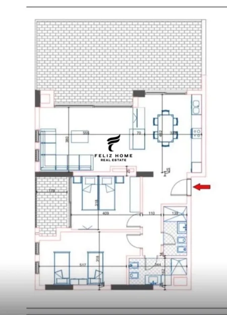 Vlore, shitet apartament 2+1 Kati 6, 122 m² 180.000 € (ORIKUM)