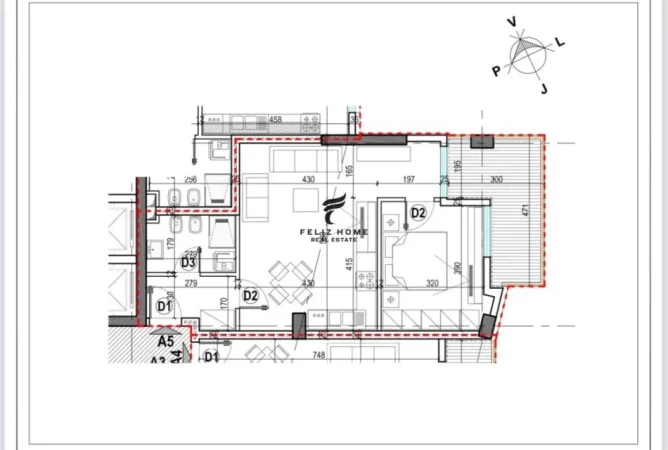 Shqiperi, shitet apartament 1+1+Ballkon Kati 5, 83 m² 130.000 € (LAPRAKE)