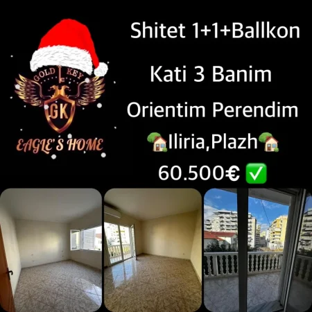 Durres, shes apartament 1+1+Ballkon Kati 3, 55 m² 60.499 € (ILIRIA PLAZH)