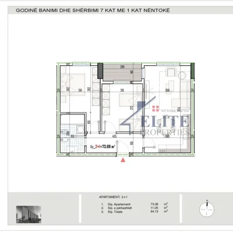 Tirane, shitet apartament 2+1 Kati 2, 84 m² 75.717 € (Majestic Residence)