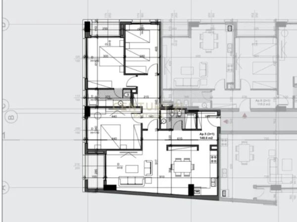 Tirane, shes apartament 3+1+Aneks+Ballkon Kati 6, 146 m² 204.400 € (BULEVARDI I RI)