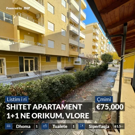 Vlore, shitet apartament 1+1+Ballkon , 61 m² 75.000 € (ORIKUM)