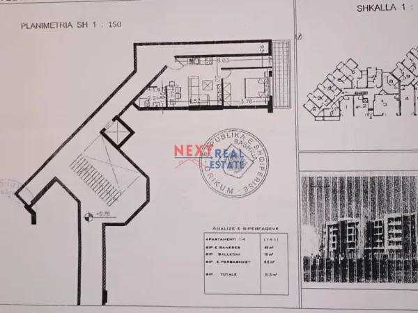 Vlore, shitet apartament 1+1+Ballkon , 61 m² 75.000 € (ORIKUM)