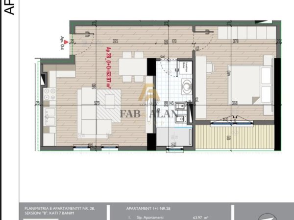 Tirane, shitet apartament 1+1 Kati 5, 75 m² 75.300 € (Univers City, QTU)
