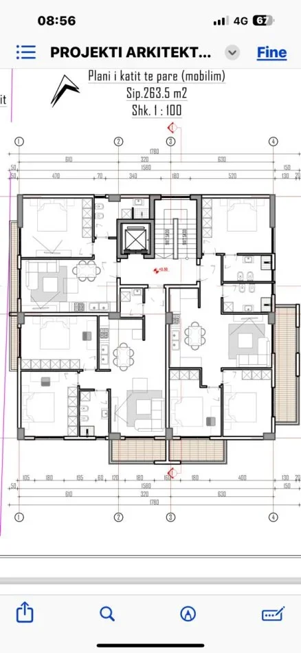 Durres, shitet apartament 3+1 Kati 6, 120 m² 156.000 €