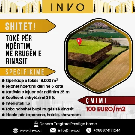 Tirane, shitet toke , 18.000 m² (Rinas)