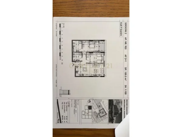 Tirane, shes apartament 2+1+Aneks+Ballkon Kati 9, 101 m² 165.000 € (MIRABELLA RESIDENCE)