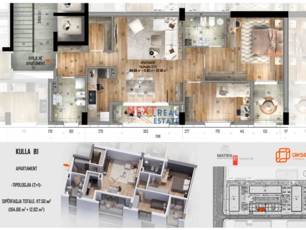 Tirane, shitet apartament 2+1+Aneks+Ballkon , 117 m² 176.250 € (AKSES TIRANA)