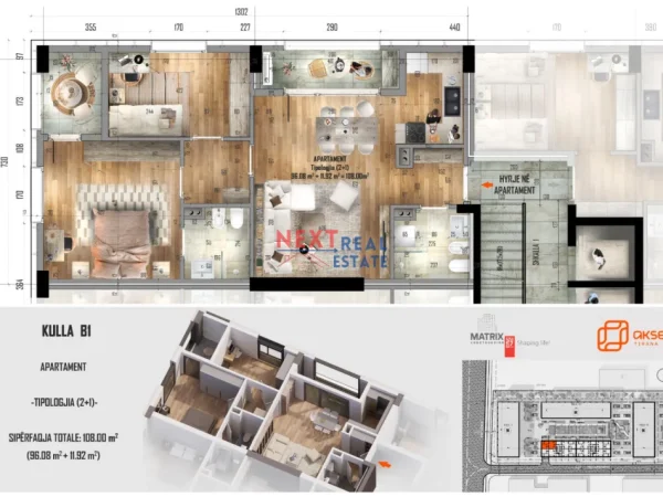 Tirane, shitet apartament 2+1+Aneks+Ballkon , 108 m² 162.000 € (AKSES TIRANA)
