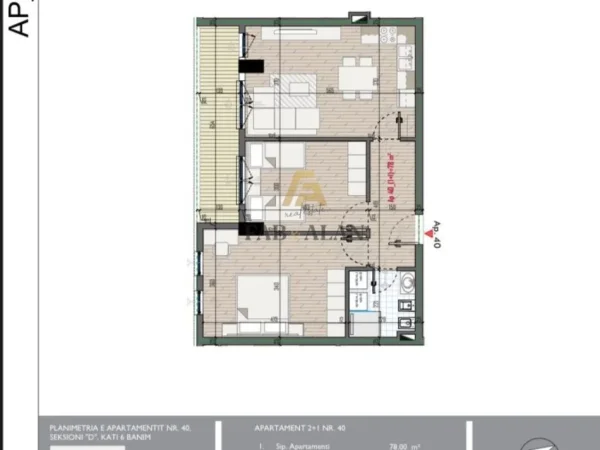Tirane, shitet apartament 2+1 Kati 6, 92 m² 88.200 € (Univers City, QTU)