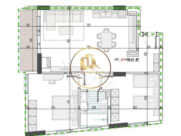 Apartament 2+1 për shitje tek Crest Residence, Paskuqan!
